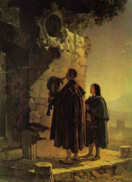 Пифферари перед образом Мадонны, 1825, Брюллов