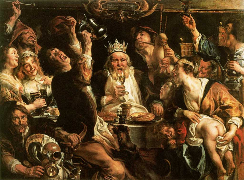 «Пьющий король», Якоб Йорданс — описание картины