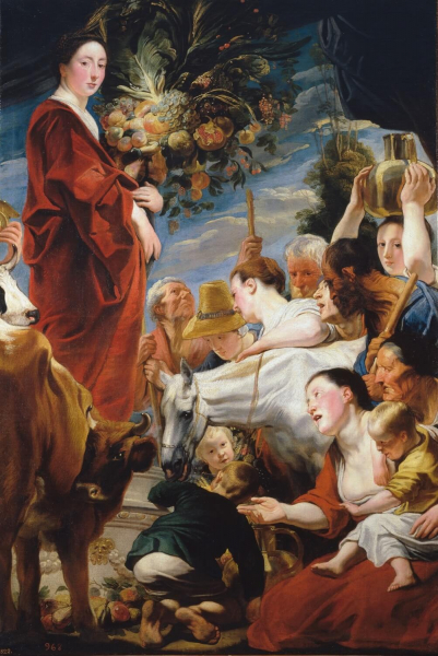 «Жертвоприношение Церере, богине осени», Якоб Йорданс — описание картины