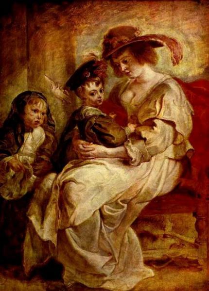 Портрет Елены Фурман с двумя детьми, Рубенс, около 1636 г