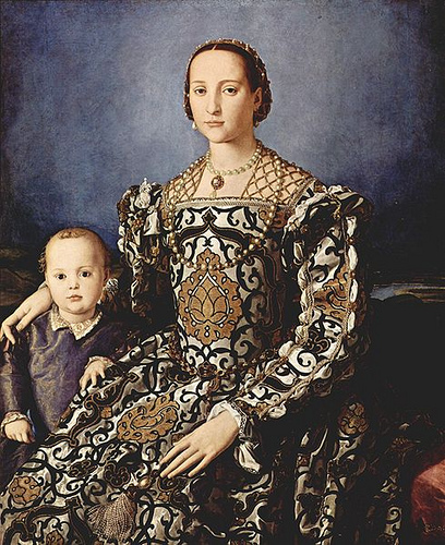 Портрет Элеоноры Толедской с сыном Джованни Медичи, Аньоло Бронзино, 1545 г