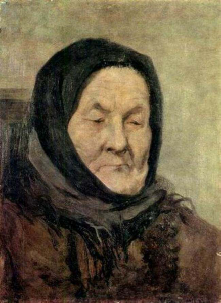 Портрет старухи, Григорий Григорьевич Мясоедов - описание