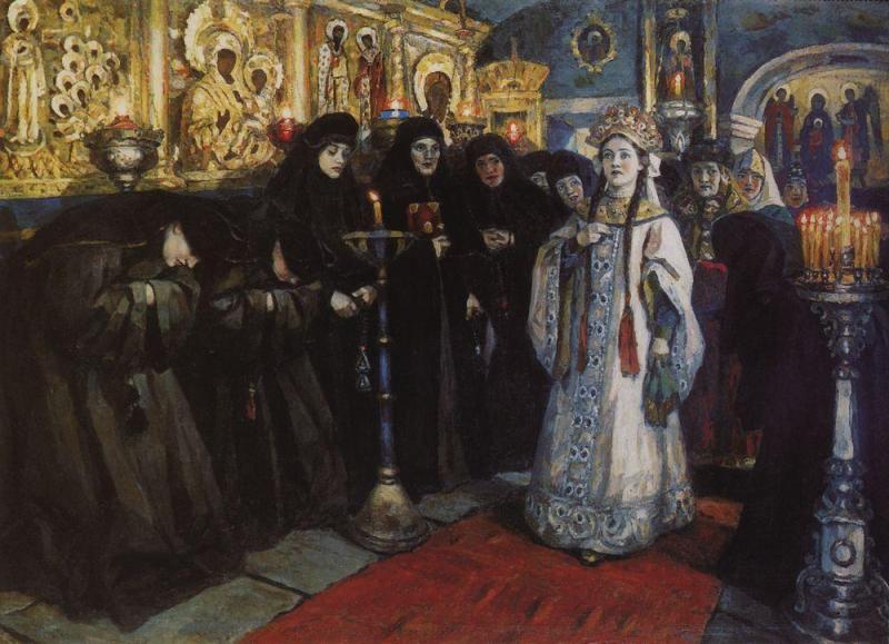 Посещение Княгини Лавры, Суриков, 1912 г