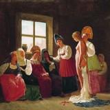 Поздравление молодежи в помещичьем доме, Мясоедов - описание картины