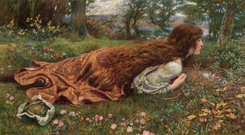 «Принцесса в саду», Эдвард Роберт Хьюз — описание картины