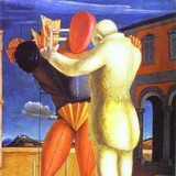 «Разрушение муз», или «Встревоженные девы», или «Встревоженные музы», де Кирико, 1925 г