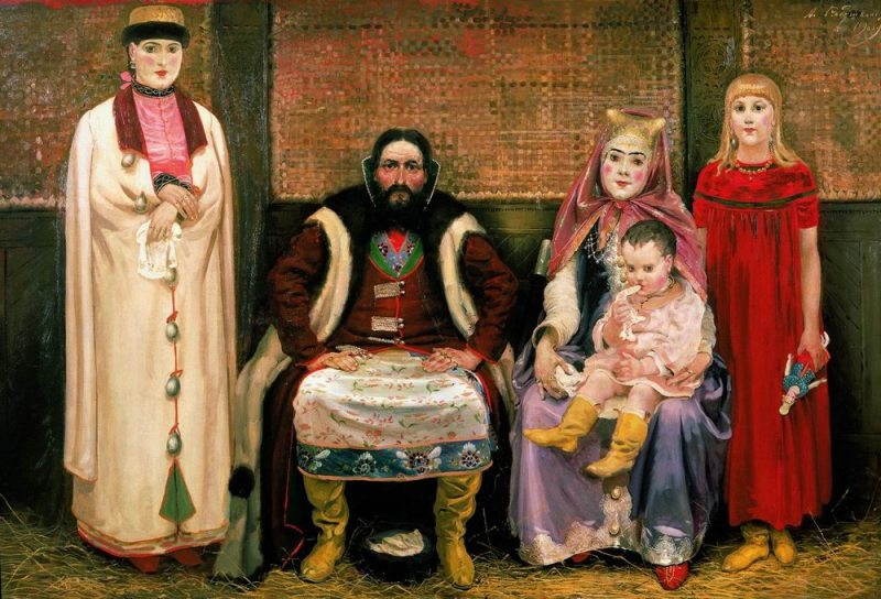 Купеческая семья в XVII веке, А. П. Рябушкин, 1896 г
