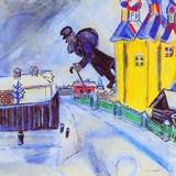 Голубой дом, Марк Шагал — описание картины