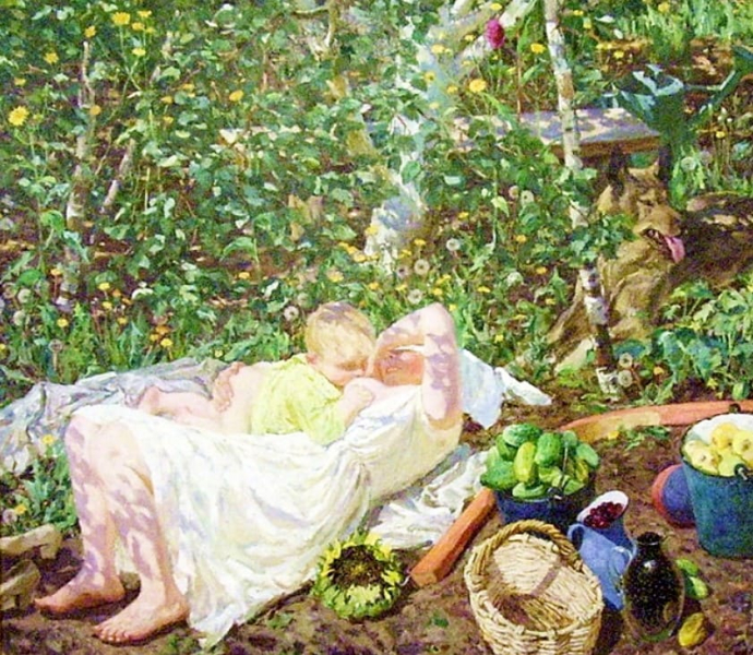«Солнце», Аркадий Пластов — описание картины