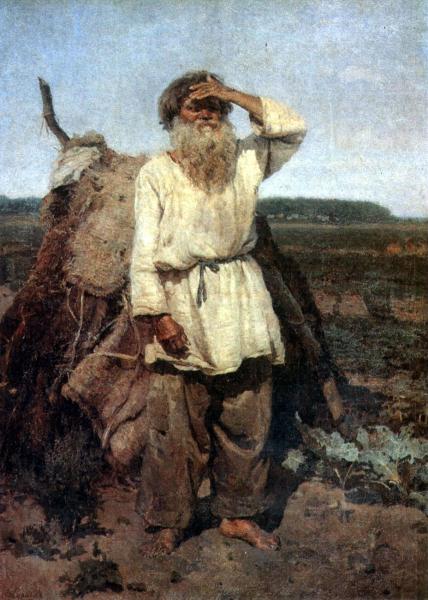 Старый садовник, Суриков, 1882 г