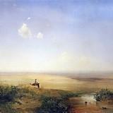 Степь с чумаками вечером, Саврасов, 1854 г