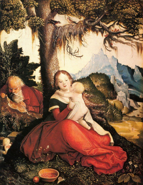 «Святое семейство под открытым небом», Ганс Бальдунг — описание картины