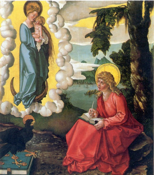 Святой Иоанн на Патмосе, Ханс Бальдунг (зеленый) — описание картины