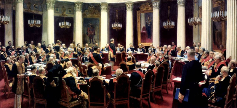 Торжественное заседание Государственного совета, Репин, 1903 г