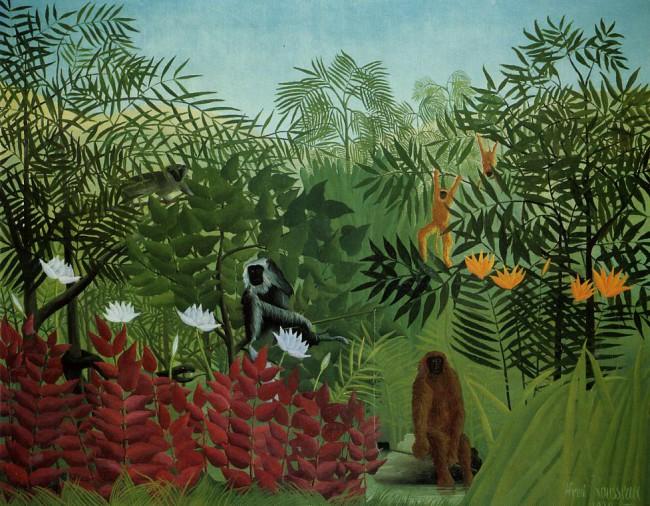 «Тропический лес с обезьянами», Анри Руссо — описание картины