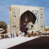 У дверей мечети, Верещагин, 1873 - описание картины
