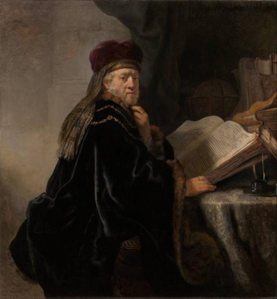 Ученый в кабинете (раввин), Рембрандт, 1634 г