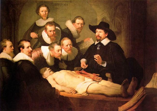 Урок анатомии, Рембрандт, 1632 г