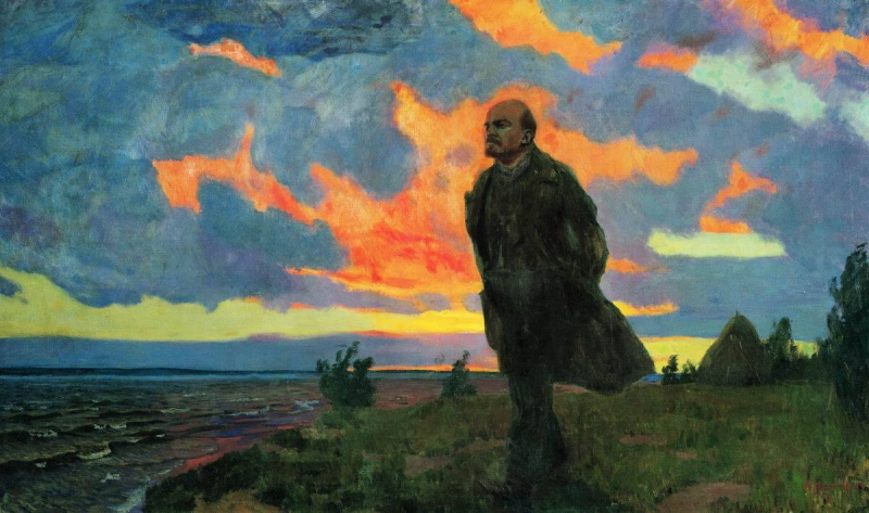 «Ленин И.И в Разливе в 1917 году», Аркадий Александрович Рылов — описание картины
