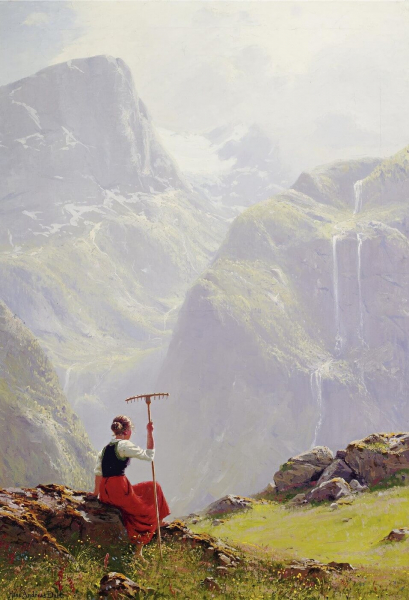 «Высоко в горах», Ганс Даль — описание картины