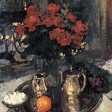 «За чайным столом», Константин Коровин — описание картины