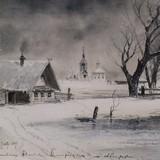 Зимний пейзаж (Тине), Саврасов - описание картины
