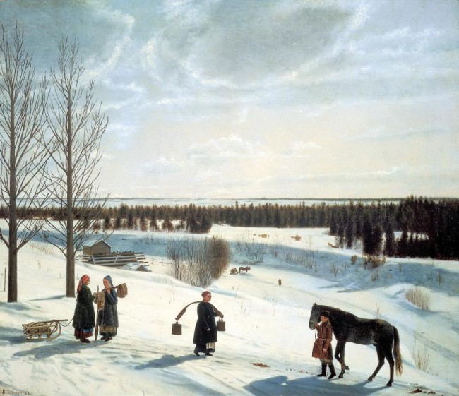 Зимний пейзаж (Русская зима), Никифор Степанович Крылов, 1827 г