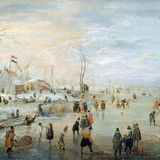 «Зимний пейзаж с конькобежцами», Хендрик Аверкамп — описание картины